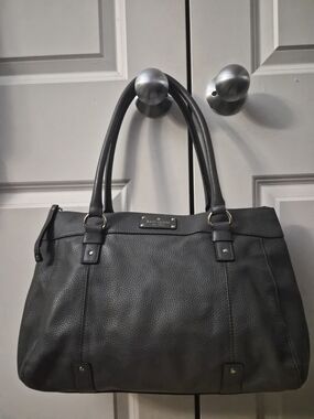 Kate Spade Grey Pebbled Leather Tote Bag